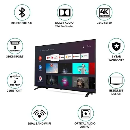 Croma CREL065UOA024601 65 Inches 4K LED Smart TV