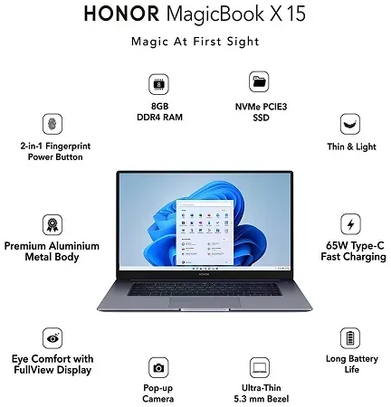 Honor MagicBook X15 BohrBR-WAH9F Core i5 10th Gen (8GB/512GB SSD/Windows 11)