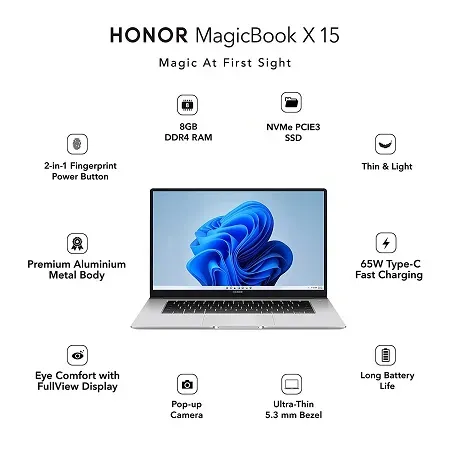 Honor MagicBook X15 BohrBR-WAI9A Core i3 10th Gen (8GB/256GB SSD/Windows 11)
