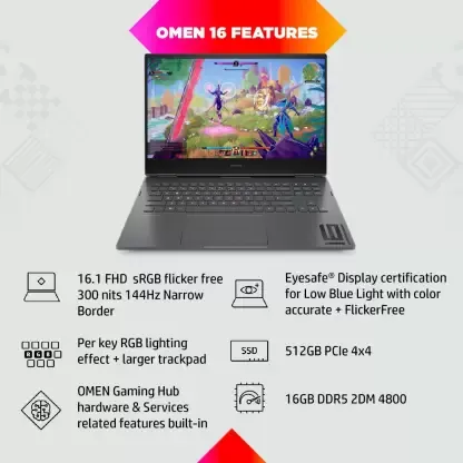 HP Omen 16-n0091AX AMD Ryzen 7 6800H (16GB/512 SSD/Windows 11)