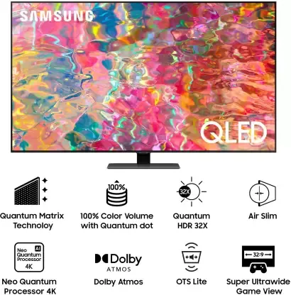 Samsung QA55Q80BAKLXL 55 Inches 4K QLED Smart Tizen TV
