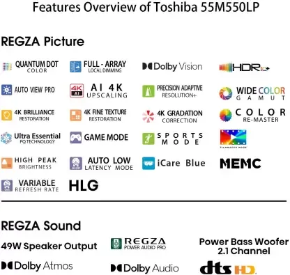 Toshiba 55M550LP 55 Inches 4K QLED Smart Google TV